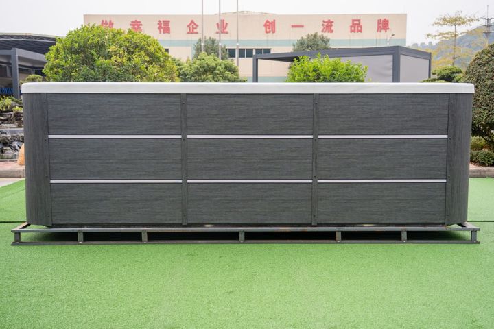 High Quality Rectangle Modern Freestanding Acrylic Swimming Spa Pool Balboa Family Outdoor Endless Swim Pool for Hotel Villa Use
