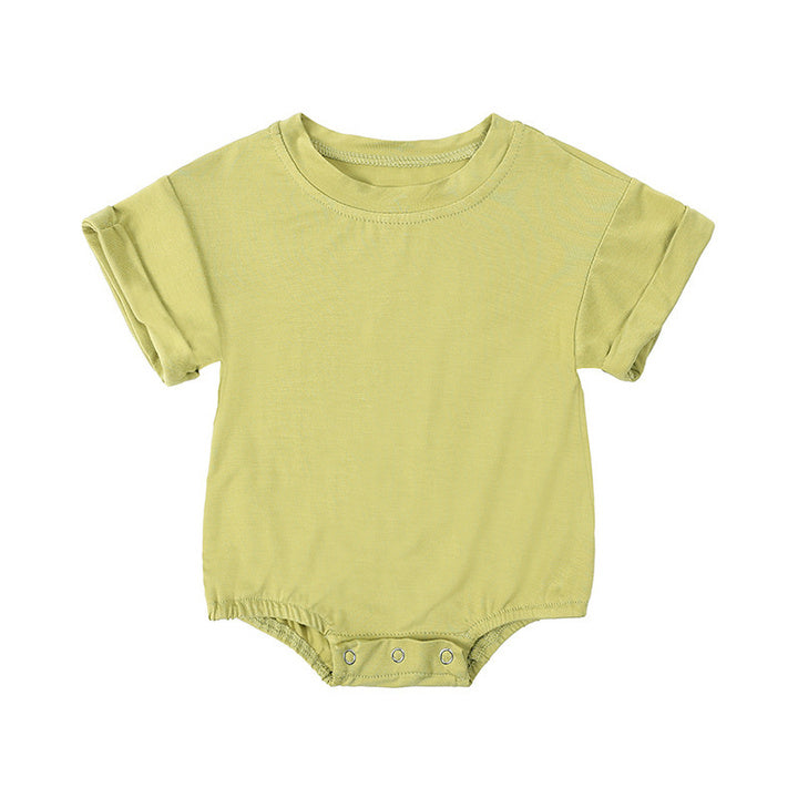 RTS Newborn Baby Bamboo Viscose Spandex Romper Infant Soft Fabric Short Sleeve Jumpsuit Toddler Summer Bubble Onesie OEM/ODM