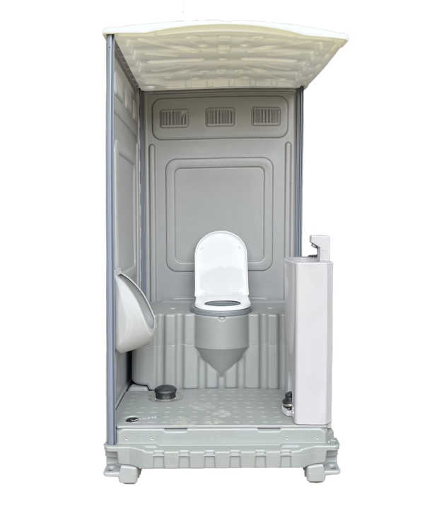Mobile Toilet HDPE Portable Cabin with 350L Waste Tank UV Resistant Outdoor Toilet with Hand Wash
