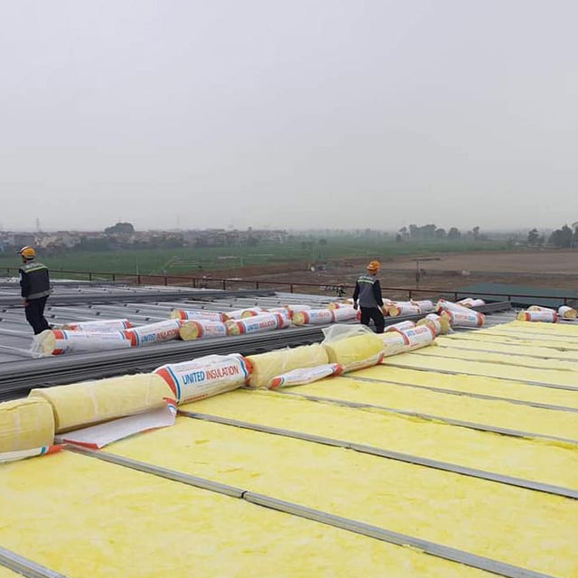 R122 R188 Roof and Wall Thermal Heat Insulation 50mm 80mm Thickness Aluminum Foil Fiberglass Insulation Rolls Glass Wool Price