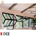 Alucasa Wholesale Commercial Black Vertical Bi-folding Windows Fold Up Double Glass Aluminum Push Up Folding Windows