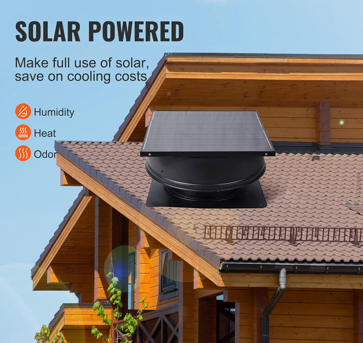 20" Solar Industrial Big Airflow Heat Exhaust Attic Roof Ventilation Workshop Roof Exhaust Fan with Remote Control