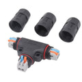 Quick Locking 2Ways Electric Wire Connector M20 Assembly Tee 25A AC Connector IP67 Led Light Waterproof Cable Connector