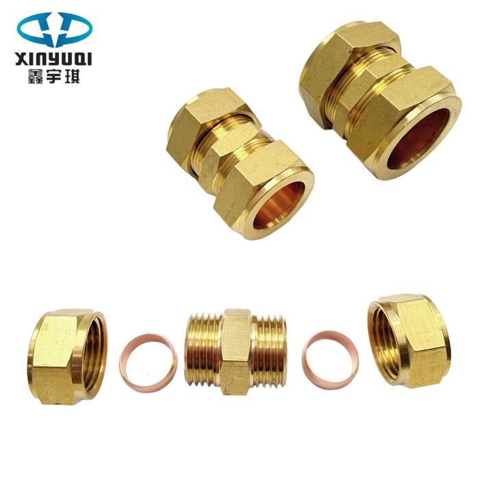 22mm Brass Double Ferrule Fitting for Solar Collector Piping