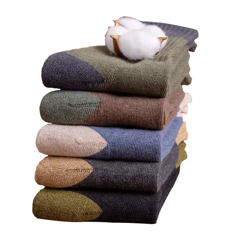 Men's and women's universal autumn and winter thickened plus fluff ring socks combed cotton crew socks women wholesale