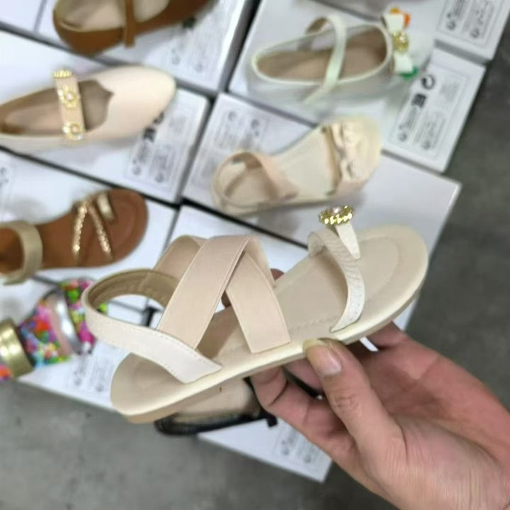 Girls Roman Sandals with Strap Children's Sandals Mixed Little Girls Soft Soled Princess Shoes Wholesale