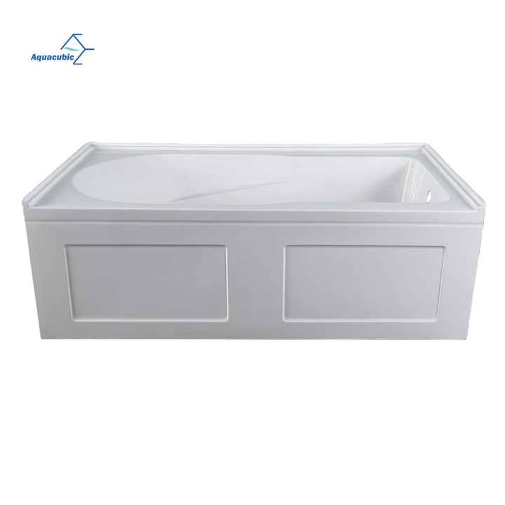 Experience Ultimate Comfort 60 Inch White Rectangular Skirt Corner Bath Tub for Projects