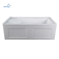 Experience Ultimate Comfort 60 Inch White Rectangular Skirt Corner Bath Tub for Projects