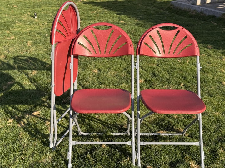 Wholesale Hot Sale Cheap Modern Comfortable Durable School Event Party Garden Metal Hook Fan Back Steel Plastic Folding Chair