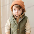 Fall Winter Boutiques Baby Girls Boys Sleeveless Kids Autumn Cashmere Vest With Thickened Down Cotton Jacket