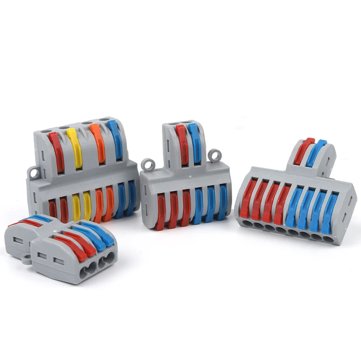 Compact Universal Push-In Electrical Connectors Quick Splitter Wiring Cable Connector Copper Butt Terminal Block AWG28-12 Power