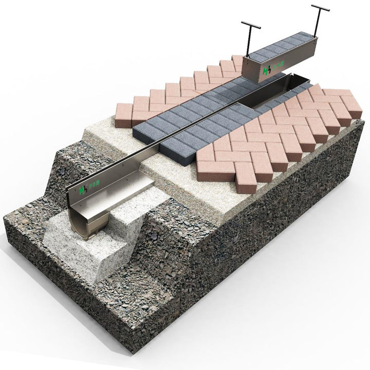 Modern Style Cast Iron Cover with Polymer Concrete Trench Drain Channel Grating for Garden Road Drain Away Water
