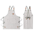 Leather Canvas Kitchen Aprons for Woman Men Chef Stylist Apron Grill Restaurant Bar Shop Cafes Beauty Nails Studios Uniform