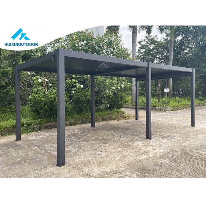 Manual Exterior Terrace Awning Pavilion Aluminum Canopy Panel Louvre Kit Gazebos Waterproof System Outdoor Cover Part Pergola