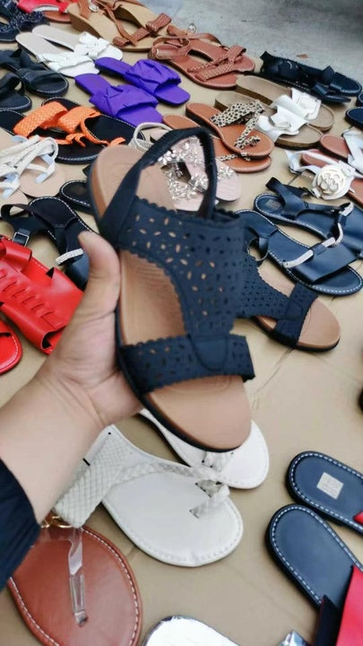 African Big Size41-44 Women's Flat Slippers Summer Fashion Comfortable Sandals Cheap Stock Shoes Mixed Wholesale