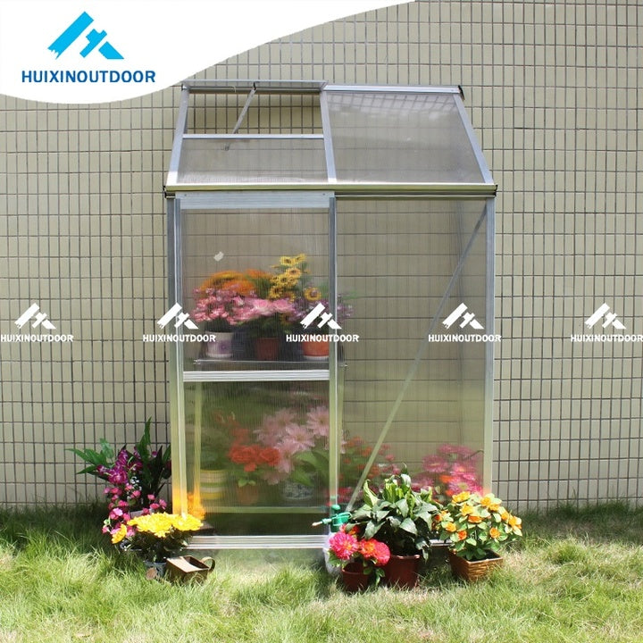 Aluminium Frame Mini Indoor Garden Greenhouse Small Transparent Lean Conservatory Nature Easily Assembled Hobby Greenhouse PC