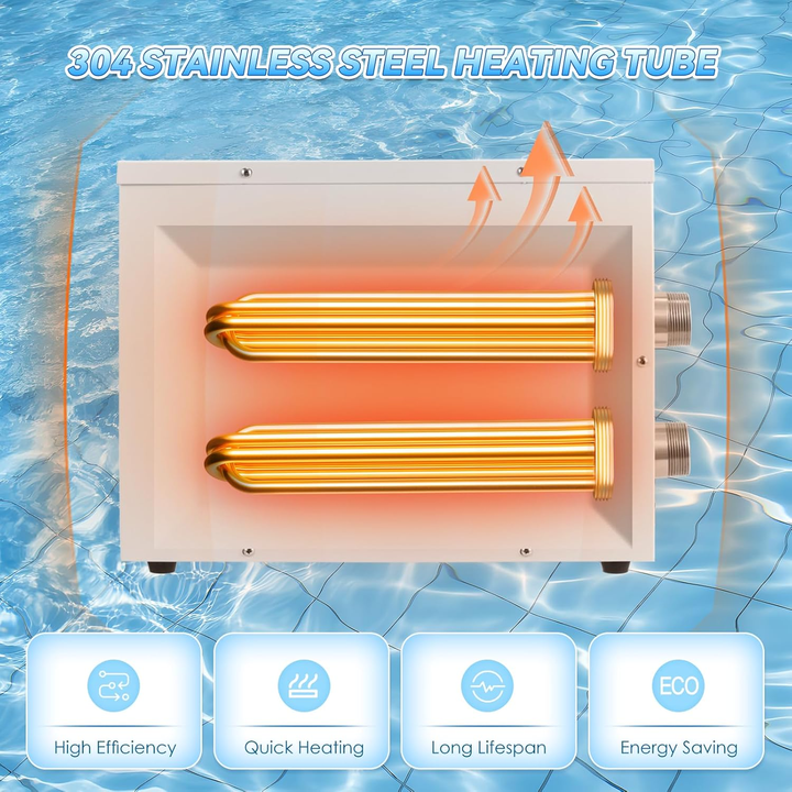 Electric Pool Heater Swimming Heater Pump 11KW 220V Hot Tub Water Thermostat with Touchscreeen for Above Ground Inground Pool