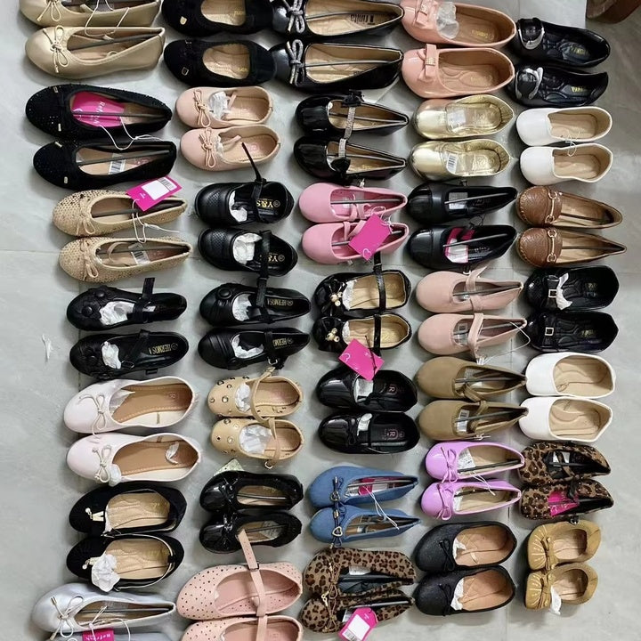 Girls' Flats Fashion Casual Leather Shoes Soft Soles Comfortable Little Girls Single Shoes Mixed Design Factory Wholesale