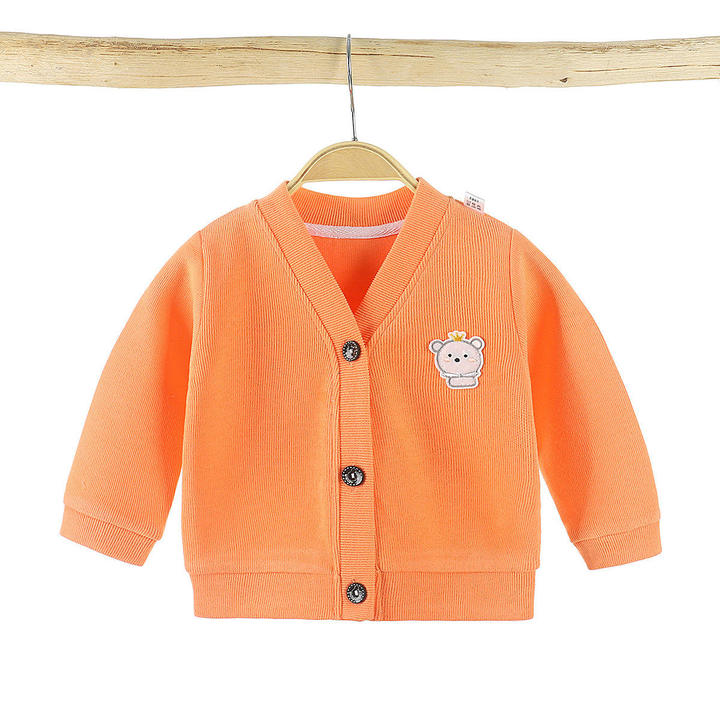 BW06 Newborn Infant Cotton Sweater Knit Long Sleeve Cardigan Casual Top for Boy or Girl V-Neck Autumn Winter Outwear