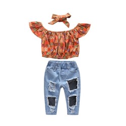 2PCS Set Toddler Kids Baby Girls Outfits Clothes T-Shirt Vest Tops+Shorts Pants
