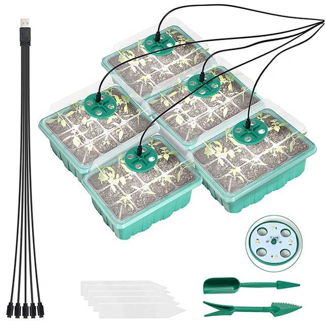 Horticulture Clone Tray Germination Grow Tray Seedling Box Hydroponic LED Seedling Tray Seedling Pot Timer Switch Light