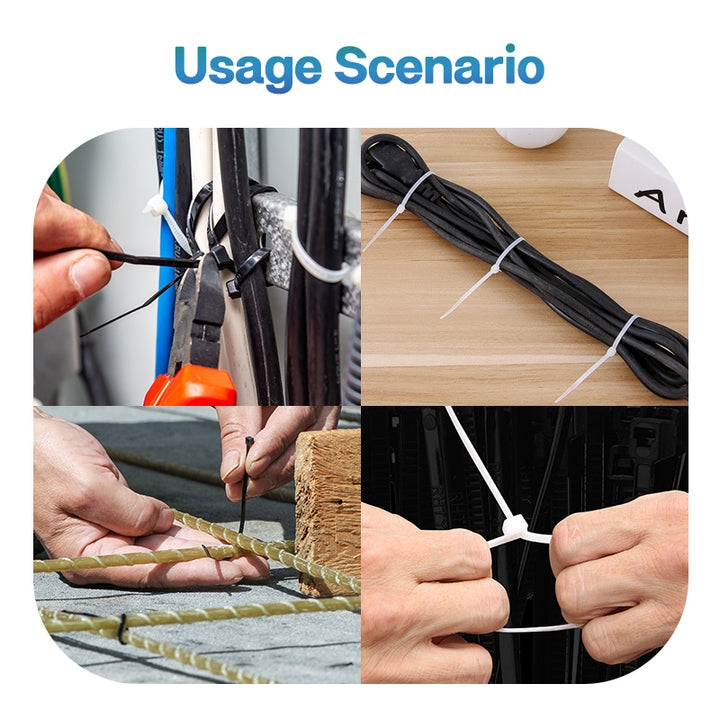 Wholesale Self-Locking UV Resistant Heavy Duty Zip Ties Black Nylon 66 Cable Ties for Industrial Cable Management