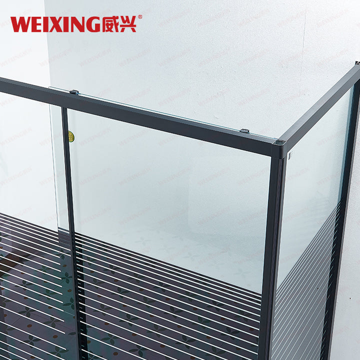 China Factory Modern Hotel Home Bathroom Framed Rectangle Tempered Glass Aluminum Shower Room