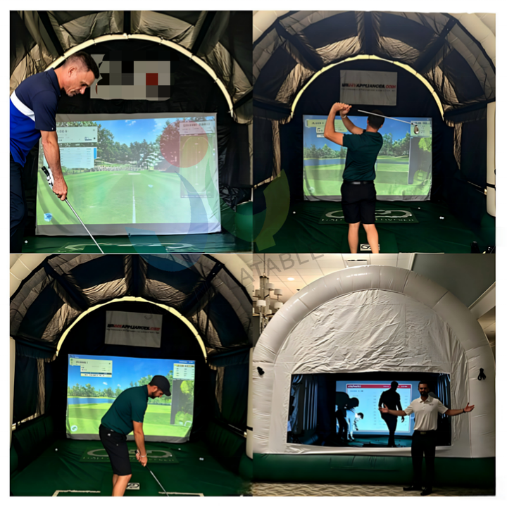 Custom Outdoor Pvc Waterproof Inflatable Golf Simulator Tent Inflatable Golf Simulator Tent Hitting Cage Small House Tent