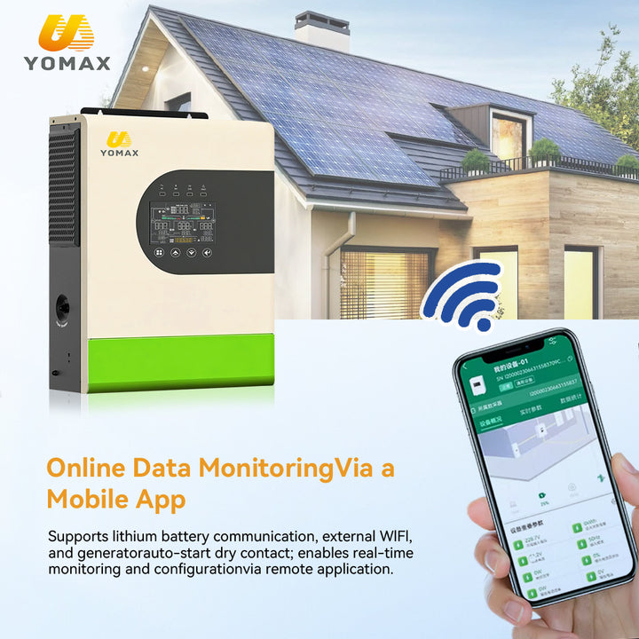 YOMAX CP-EK36 3.6KW 208V/220V/230V/240V Pure Sine Wave MPPT PV Lead Acid Lithium Battery Off-grid Hybrid Solar Inverter 97.5%