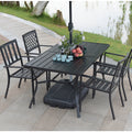 Outdoor Furniture Detachable Table Camping Chair With Patio Umbrella Heavy Duty Iron Coffee Table and Chairs Set