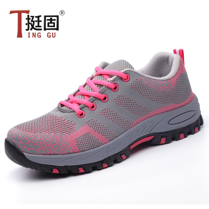 womens steel toe anti smashing and anti piercing working safety shoes hiking shoes light weight safety shoes