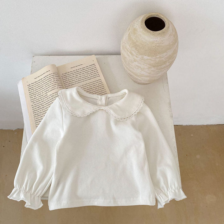 Spring Autumn Newborn Infant Toddler Clothing Turn-Down Collar Top Ribbed Cotton Romper Baby Girls Clothes Set