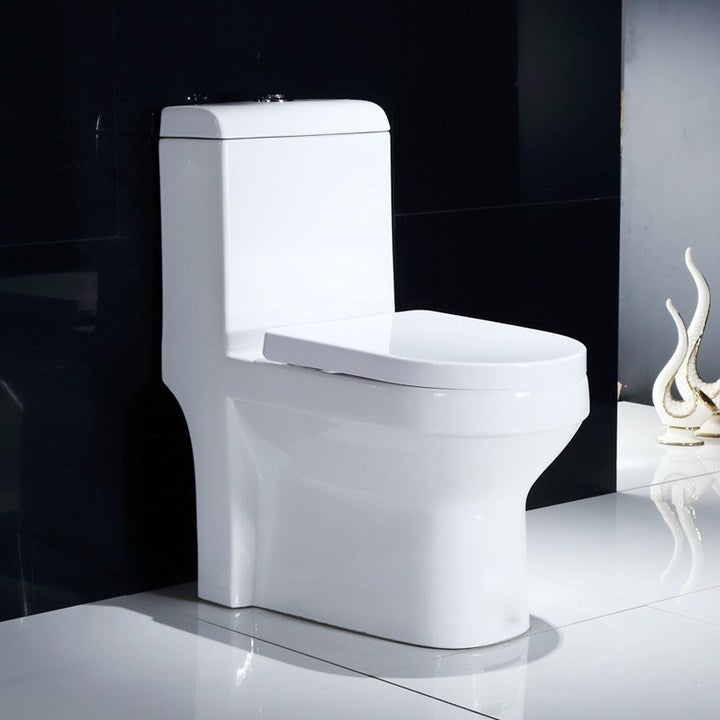 Modern Ceramic Toilet Dual-Flush with S-Trap Drainage Straight Row Horizontal Siammed for African Middle Eastern Bathrooms