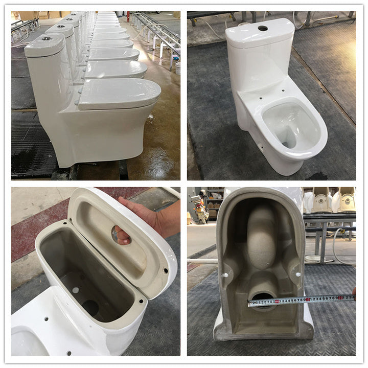 Bathroom Sanitary Ware Ceramic Dual-Flush Modern One-piece Toilet Bowl Seat with P-trap/S-trap Drainage