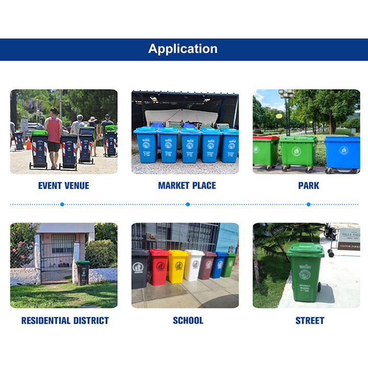 Outdoors 660L 1100L Large Plastic Industrial Dustbin Trash Garbage Waste Bins With Four Wheels