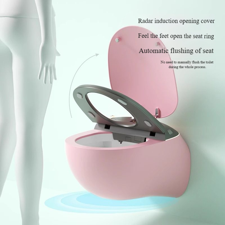 Modern Bathroom Automatic Commode Inodoros Wc Toilet Bowl Auto Water Closet Smart Ceramic Uv Egg Shape Wall Hung Bidet Toilet