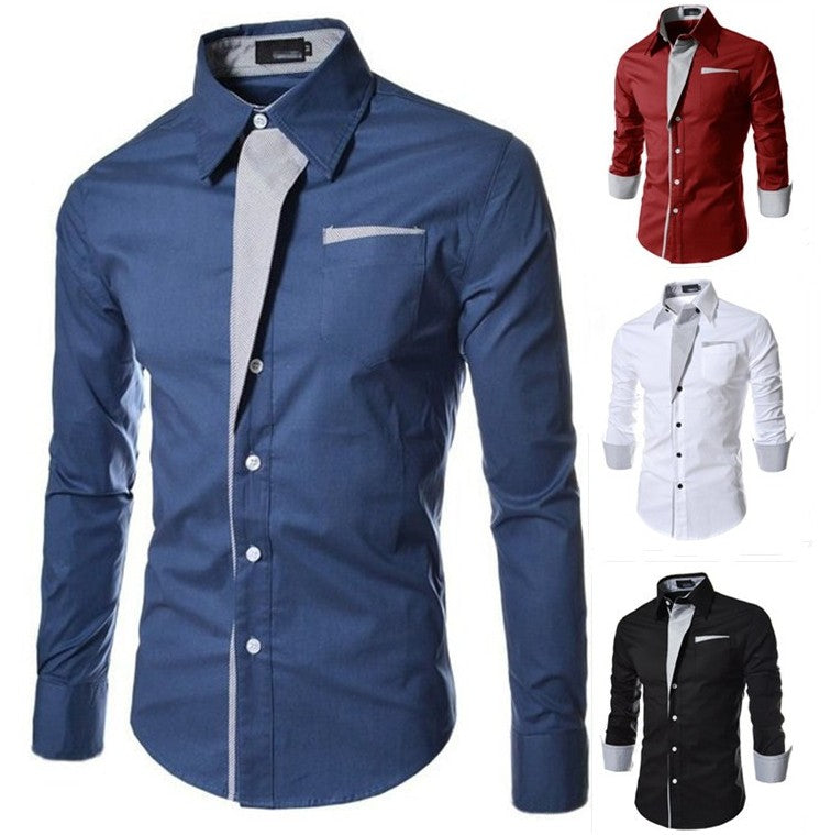 Cheap Solid Color Multi-color Shirt Men Slim Fit Mens Long Sleve Shirts Men's Dress Shirts