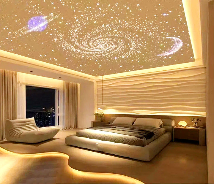 RGB Meteor LED Fiber Optic Star Ceiling Light Multi Colors Fibers Starlight 0.25/0.5/0.75mm Optical Fiber Light for Home