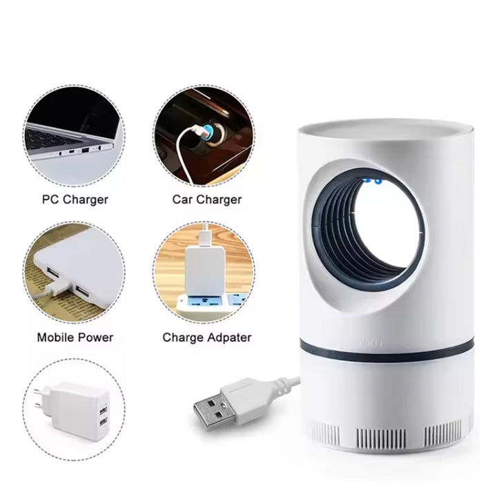 Electric USB-Powered Summer Mosquito Killer Lamp, Indoor Fly Trap Mini Mosquito Suction Lamp
