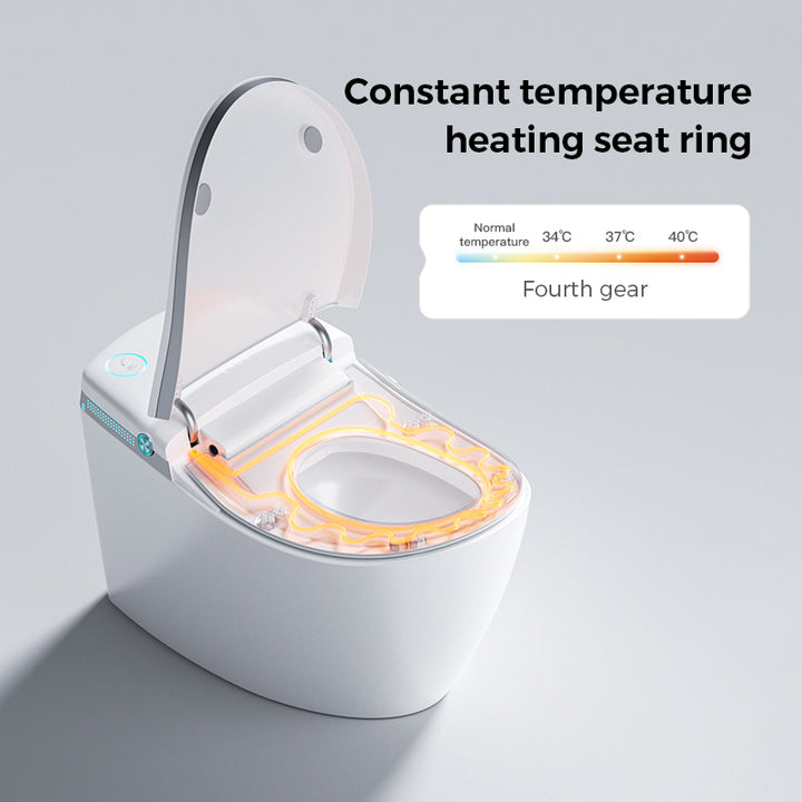 Modern High-End Smart Toilet Remote Control Automatic Intelligence Floor-Mounted for Sanitary Bathroom Drainage Included