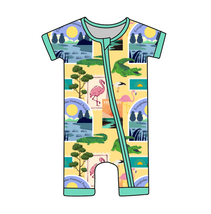 2026 Children's Clothing Long Sleeve Cartoon Zippy Bamboo Fiber Romper Accept Custom logo