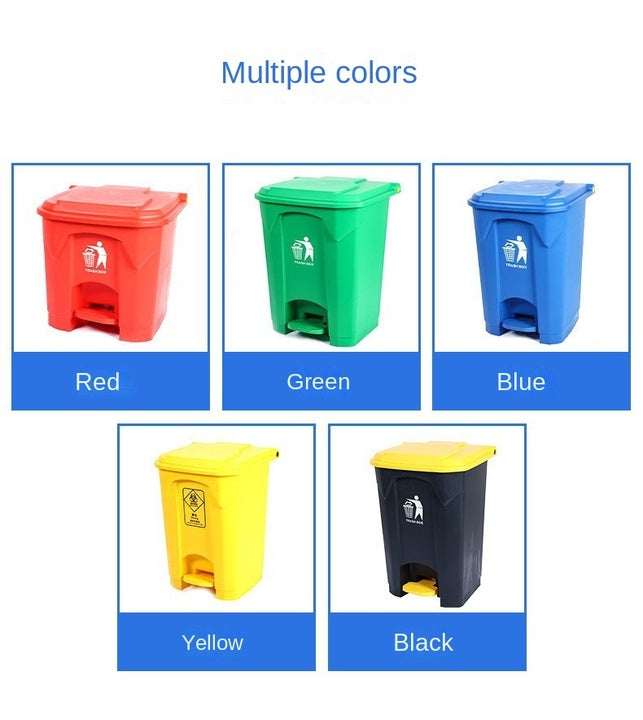Foot Pedal Plastic Garbage Bin 13 Gallon 50L Trash Can With Lid for Home Kitchen Bathroom Bedroom Daily Waste Disposal