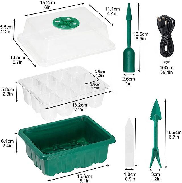 Horticulture Clone Tray Germination Grow Tray Seedling Box Hydroponic LED Seedling Tray Seedling Pot Timer Switch Light