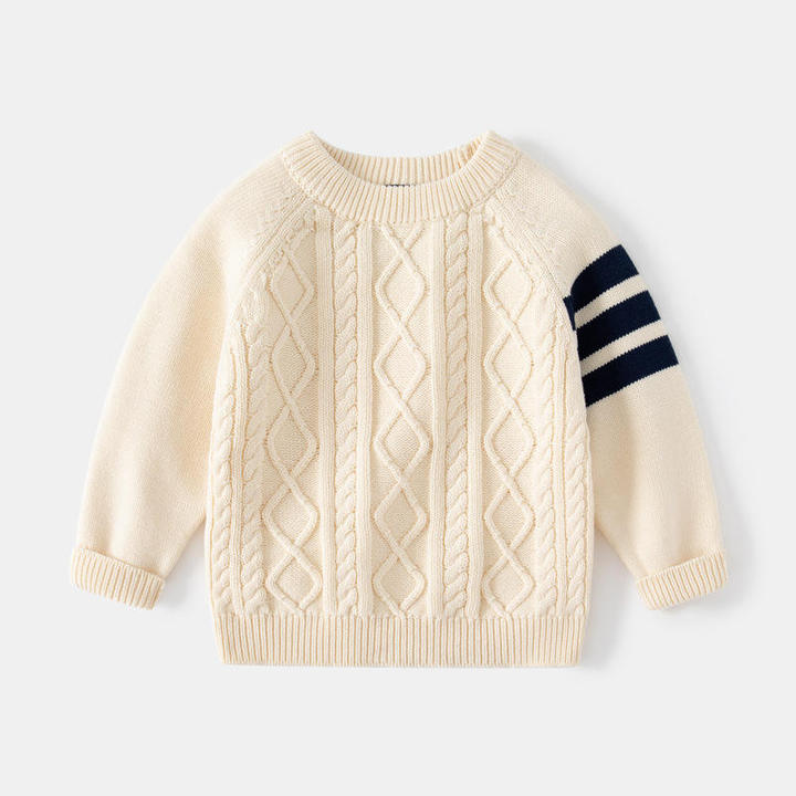 BW07 Custom Kids Cable Knitwear Wholesale Baby Winter Sweaters Boys Cotton Clothing