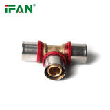 IFAN Easy Assemble PEX Fittings 16-32MM OEM ODM Red Male Female Socket Elbow Tee Brass Press Fitting