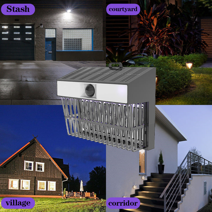 Solar-powered Light-sensitive Bug Zappers Indoor Outdoor Dual-use Mosquito & Fly Trap with IP33 Rating Electric Shock Technology