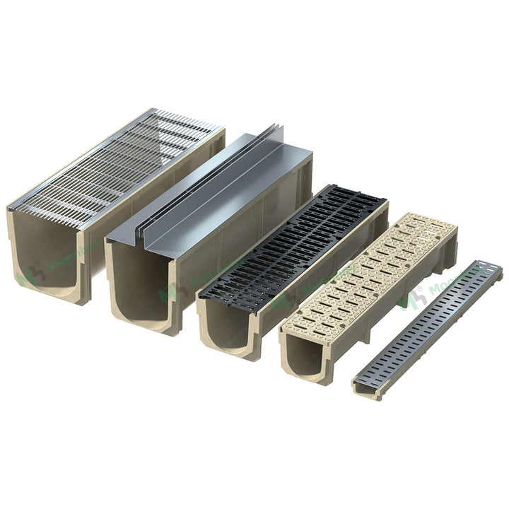 Modern Style Cast Iron Cover with Polymer Concrete Trench Drain Channel Grating for Garden Road Drain Away Water