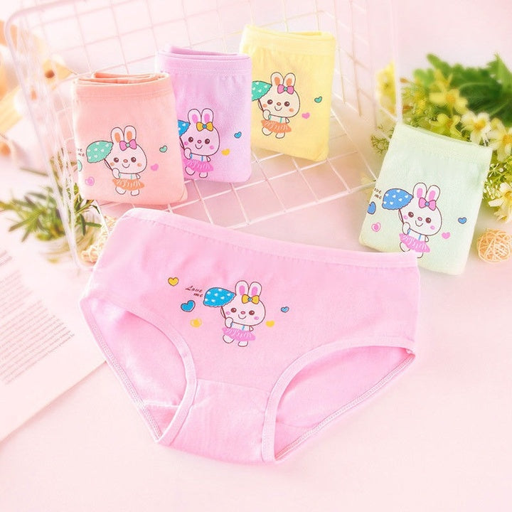 Factory Price Little Girl Panties Cartoon Print Cute Baby Underwear 100% Cotton