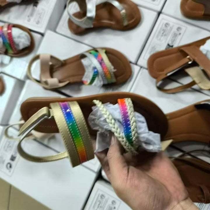Girls Roman Sandals with Strap Children's Sandals Mixed Little Girls Soft Soled Princess Shoes Wholesale