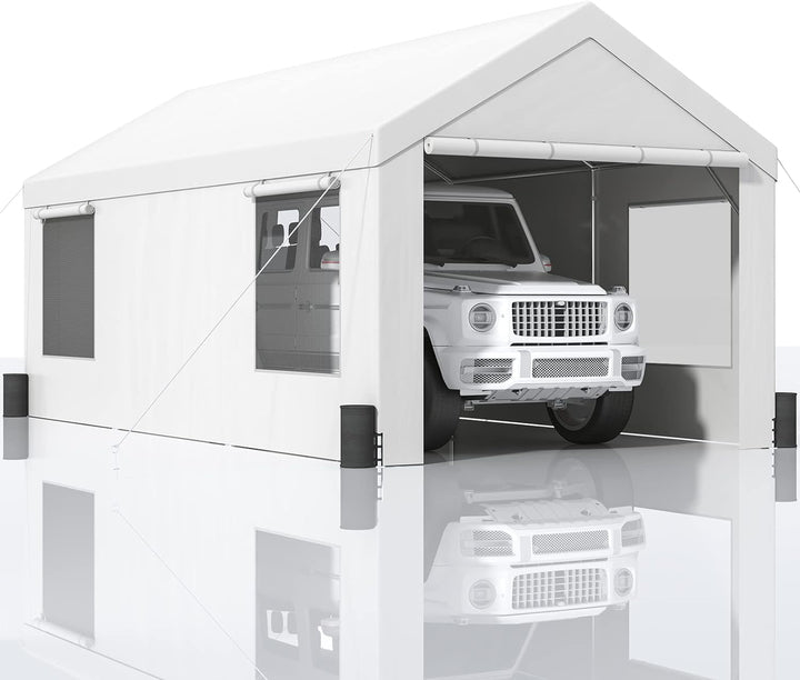 CODY Heavy Duty Portable 13*20ft Carport With Removable Sidewalls&doors Outdoor Garage